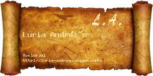 Luria András névjegykártya